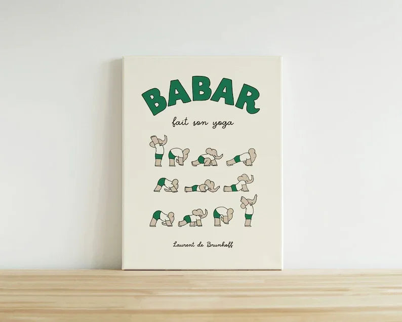 Babar Wall fa il suo yoga Wall Art di Jean de Brunhoff
