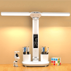 ILLUMAX – Lampada da scrivania LED a doppia testa versatile con sensore touch e alimentazione USB