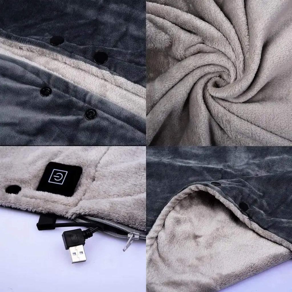 Coperte Elettriche con Fleece – Coperta Portatile Riscaldata e Poncho