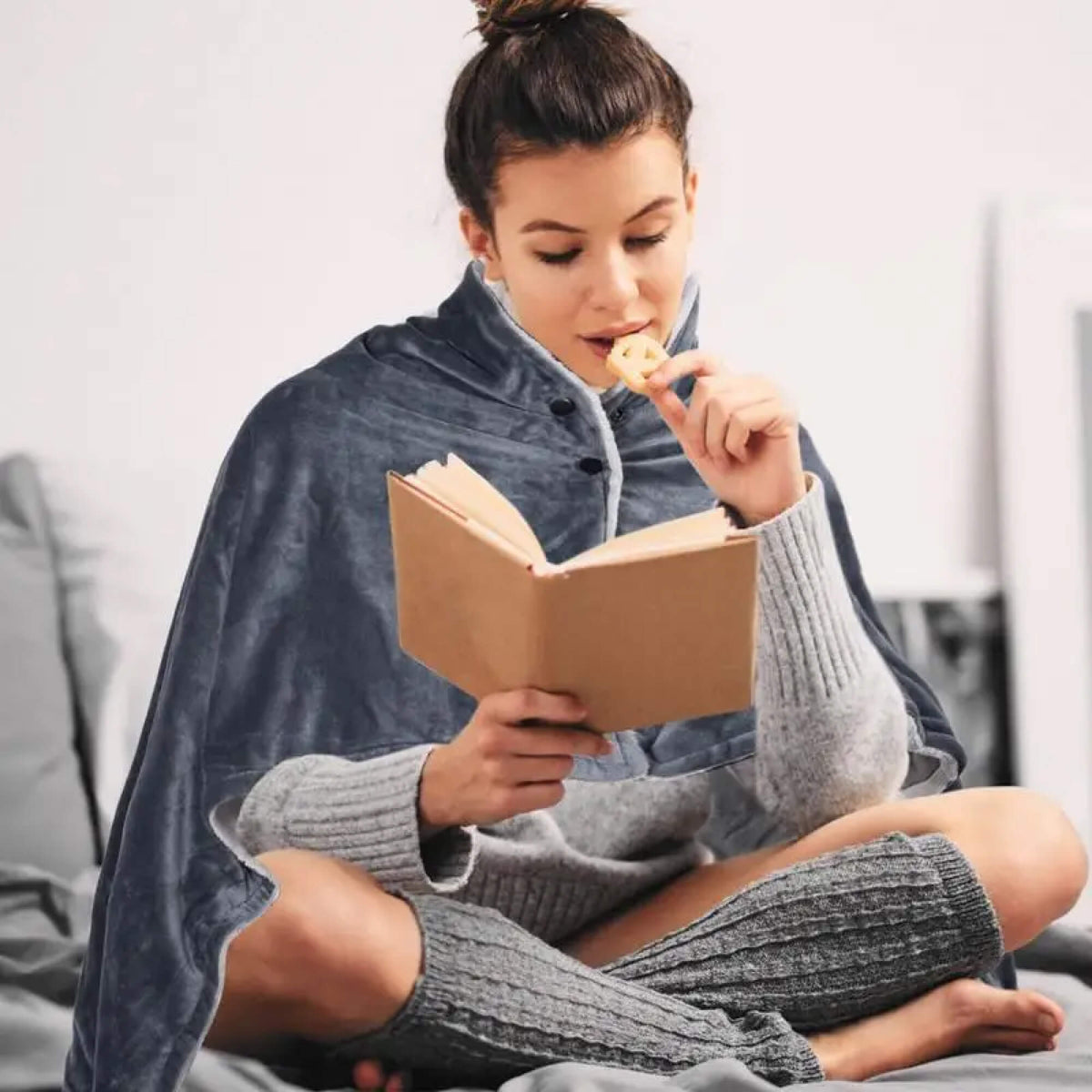 Coperte Elettriche con Fleece – Coperta Portatile Riscaldata e Poncho