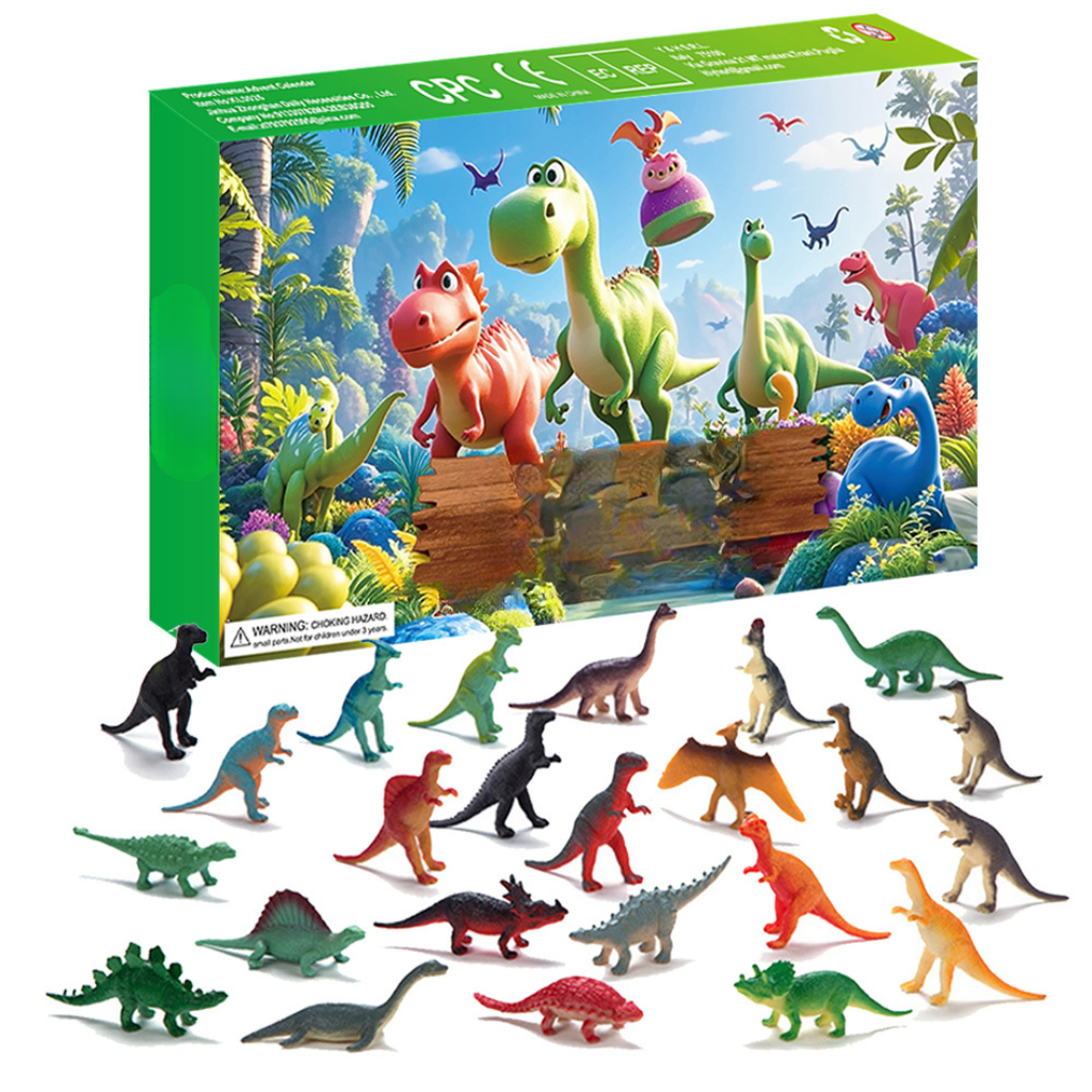 Calendario dell'Avvento Dino – 24 Figure Collezionabili di Dinosauri per Bambini