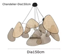 Lampadario in rattan e bambù dal design moderno