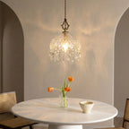 Lampada a Sospensione Vintage in Rame con Cristalli