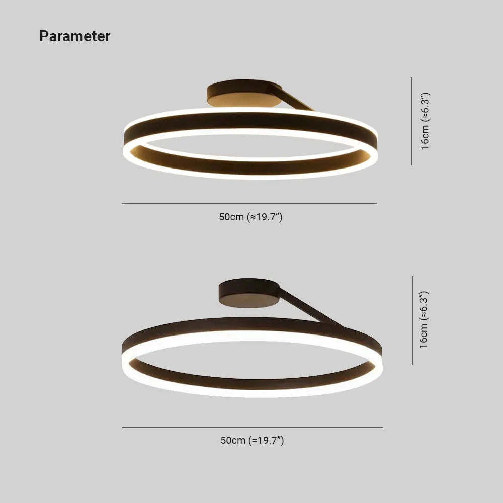 Solen Moderno Lampadario a Soffitto Circolare, Nero e Bianco