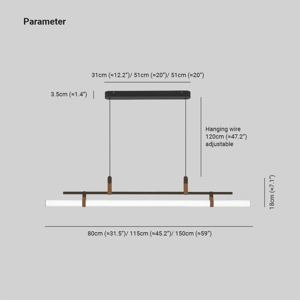 Inari Moderno Lampadario Lineare in Metallo, Nero/Oro