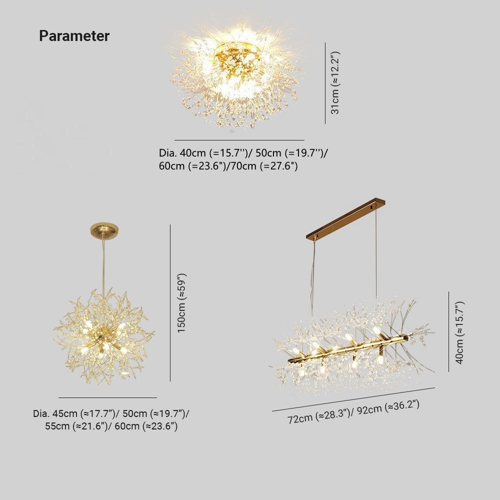 Lampada a Sospensione Vintage Kalia Fuoco Dandelion