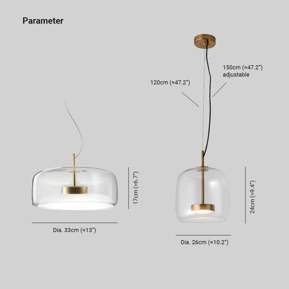 Lampadario in Vetro Moderno di Giugno Trasparente/Amber/Grigio Fumo