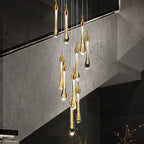 Lampadario Moderno a Goccia in Cristallo Valentina, Oro