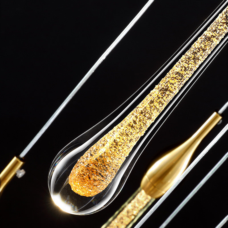 Lampadario Moderno a Goccia in Cristallo Valentina, Oro