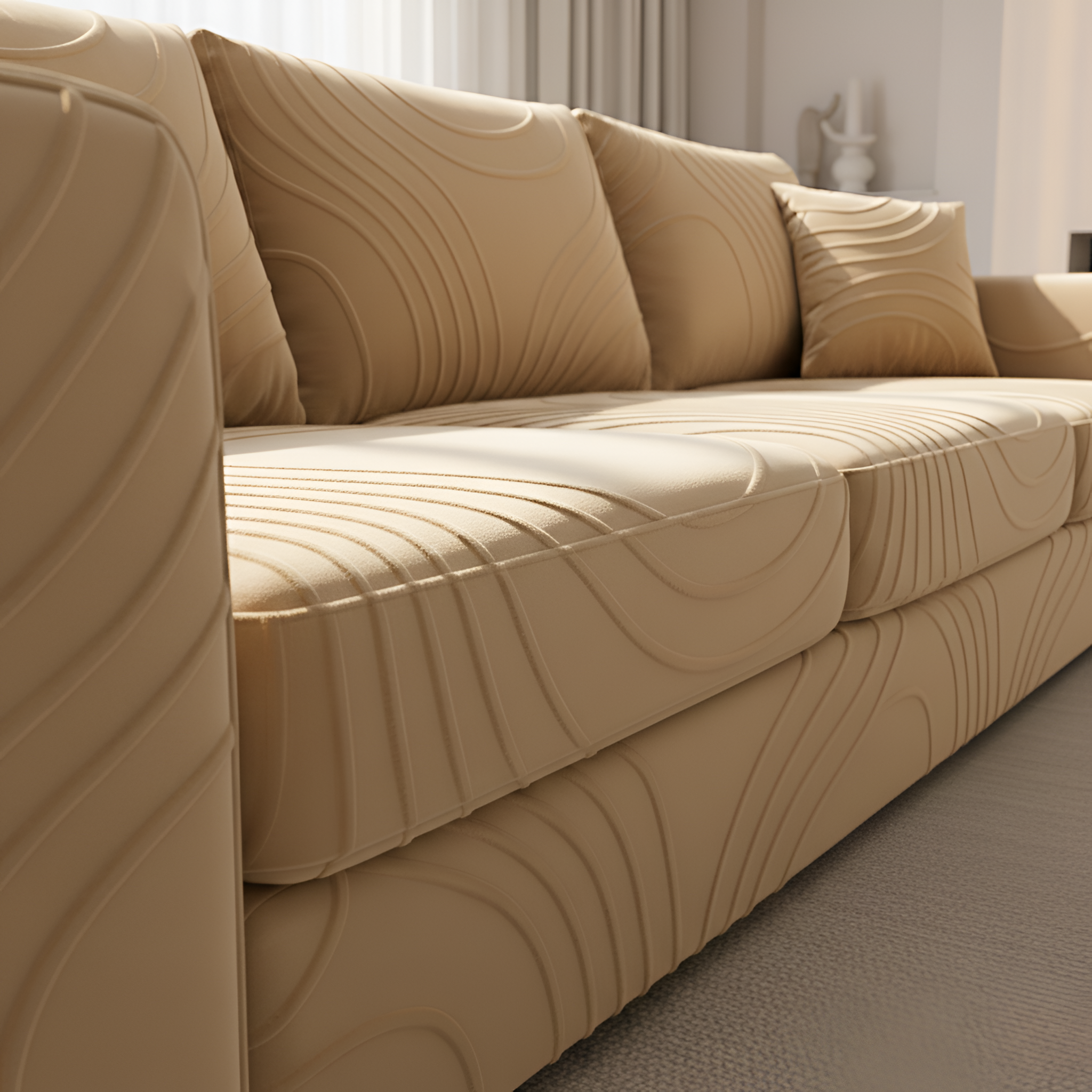 Copertura Elegante per Divano Stile Interno Raffinato