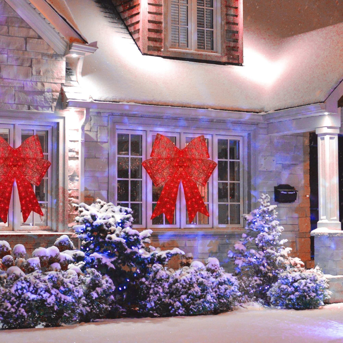 Fiocco di Natale LED con Illuminazione – 8 Modalità di Luce e Timer per Interni ed Esterni