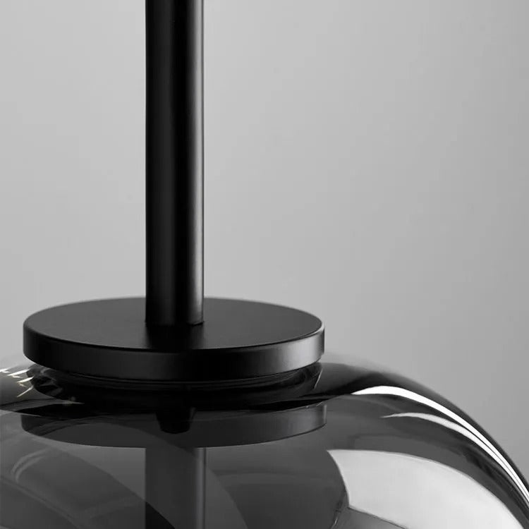 Lampada a Sospensione Minimalista di Giugno in Vetro Grigio Fumo
