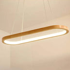 Lampada a sospensione ovale in legno contemporanea Veon