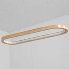 Lampada a sospensione ovale in legno contemporanea Veon