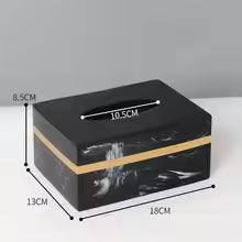 DECORVA – Elegante Vassoio in Marmo Nero per Decorazioni di Lusso per Bagno
