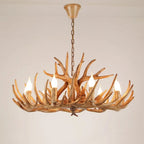 Lampadario in Resina con Corna di Cervo Retro Epoch per Soggiorno