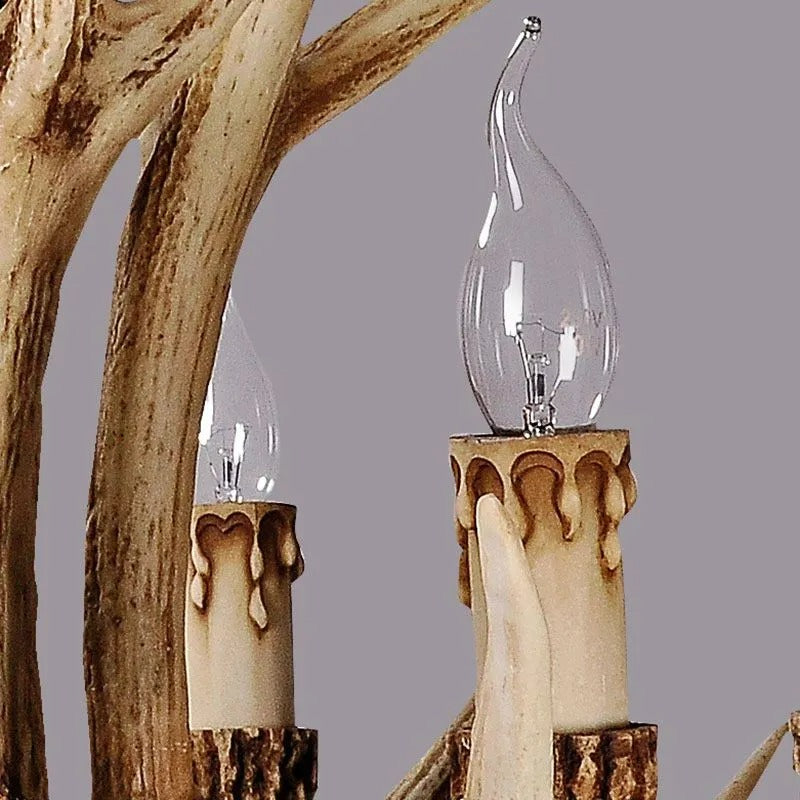 Lampadario in Resina con Corna di Cervo Retro Epoch per Soggiorno