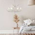 Lampadario in Resina con Corna di Cervo Retro Epoch per Soggiorno