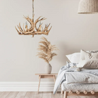 Lampadario in Resina con Corna di Cervo Retro Epoch per Soggiorno