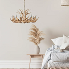 Lampadario in Resina con Corna di Cervo Retro Epoch per Soggiorno