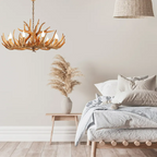 Lampadario in Resina con Corna di Cervo Retro Epoch per Soggiorno