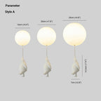 Lampada da soffitto / sospensione a forma di orso con palloncino