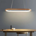 Lampada a sospensione ovale in legno contemporanea Veon