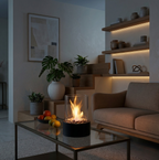 Camino da Tavolo a Bioetanolo con Effetto Fiamma Reale Design Scandinavo Moderno per Interni ed Esterni