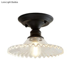 Apparecchio da soffitto industriale con vetro rigato – Verde/Chiaro Fissaggio Retro E26/E27 | Sansoti