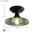 Apparecchio da soffitto industriale con vetro rigato – Verde/Chiaro Fissaggio Retro E26/E27 | Sansoti