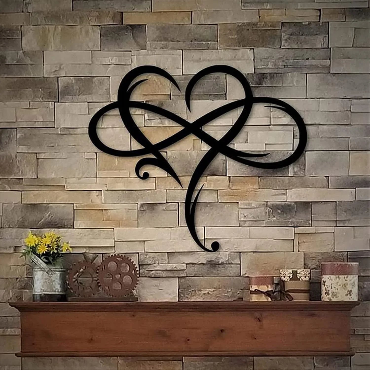 LoveBound - Elegante decorazione da parete a forma di cuore e simbolo dell'infinito
