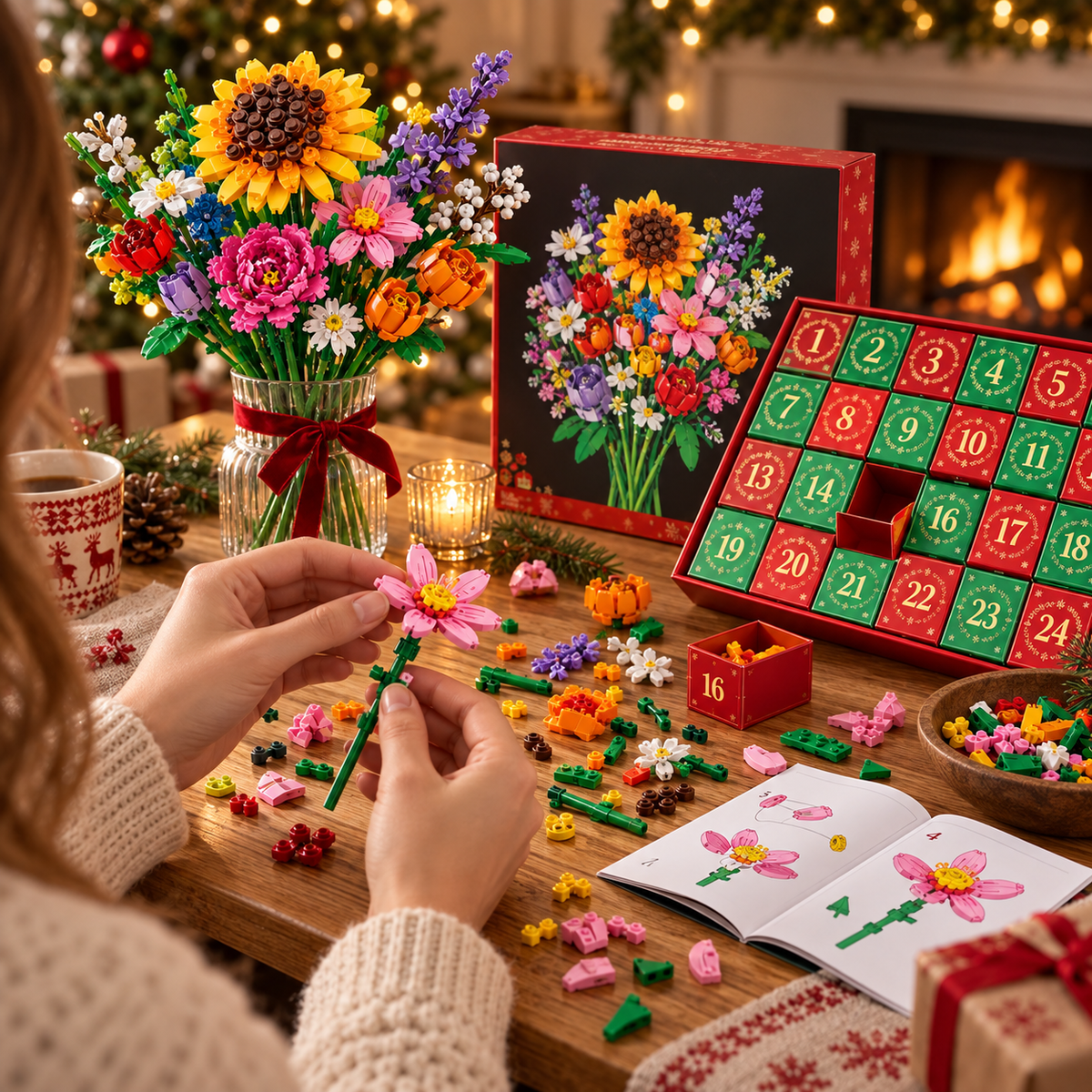 "Bloom & Build" calendario dell'avvento – Costruisci il tuo bouquet di Natale magico
