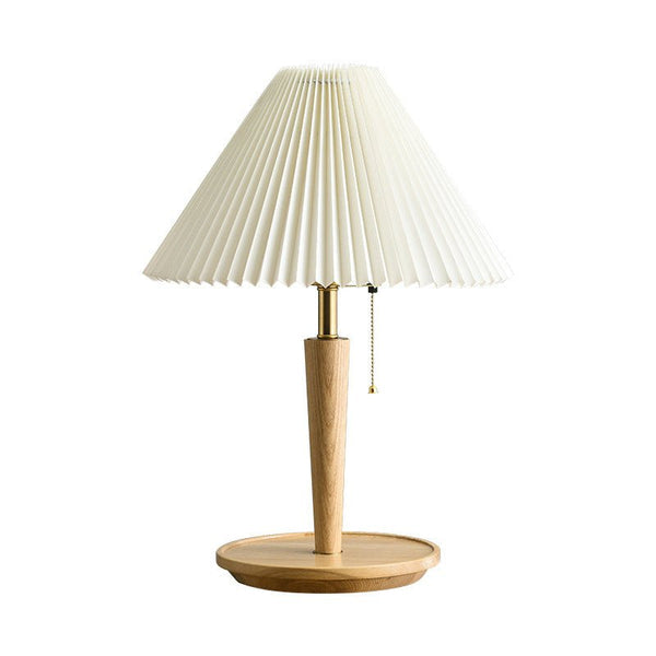Lampada da Tavolo in Legno Pieghettato Vintage