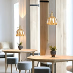 Lampada a sospensione con vetro floreale – Design giapponese per ambienti accoglienti