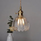 Lampada a Sospensione Giapponese Retro in Vetro a Forma di Fiore