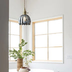 Lampada a Sospensione Giapponese Retro in Vetro a Forma di Fiore