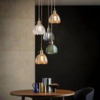 Lampada a sospensione con vetro floreale – Design giapponese per ambienti accoglienti