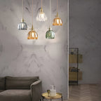 Lampada a sospensione con vetro floreale – Design giapponese per ambienti accoglienti