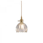 Lampada a Sospensione Giapponese Retro in Vetro a Forma di Fiore