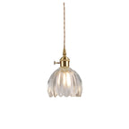 Lampada a sospensione con vetro floreale – Design giapponese per ambienti accoglienti