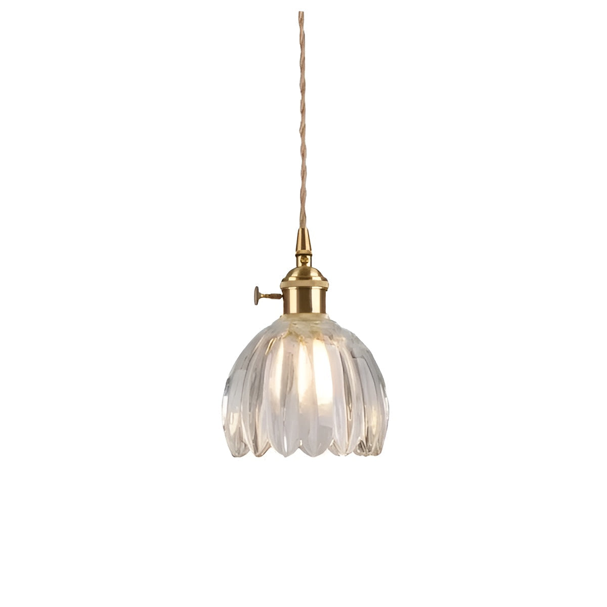 Lampada a sospensione con vetro floreale – Design giapponese per ambienti accoglienti