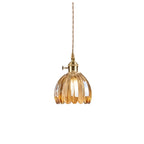 Lampada a sospensione con vetro floreale – Design giapponese per ambienti accoglienti