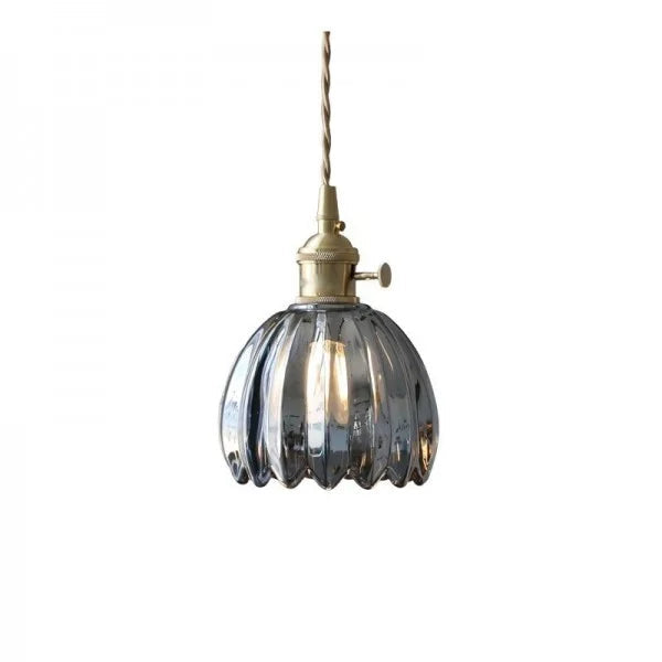 Lampada a Sospensione Giapponese Retro in Vetro a Forma di Fiore