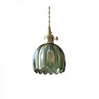 Lampada a Sospensione Giapponese Retro in Vetro a Forma di Fiore
