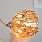Lampada a Sospensione Giapponese Retro in Vetro a Forma di Fiore