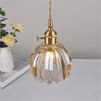 Lampada a Sospensione Giapponese Retro in Vetro a Forma di Fiore