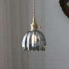 Lampada a sospensione con vetro floreale – Design giapponese per ambienti accoglienti