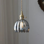 Lampada a Sospensione Giapponese Retro in Vetro a Forma di Fiore