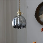 Lampada a sospensione con vetro floreale – Design giapponese per ambienti accoglienti