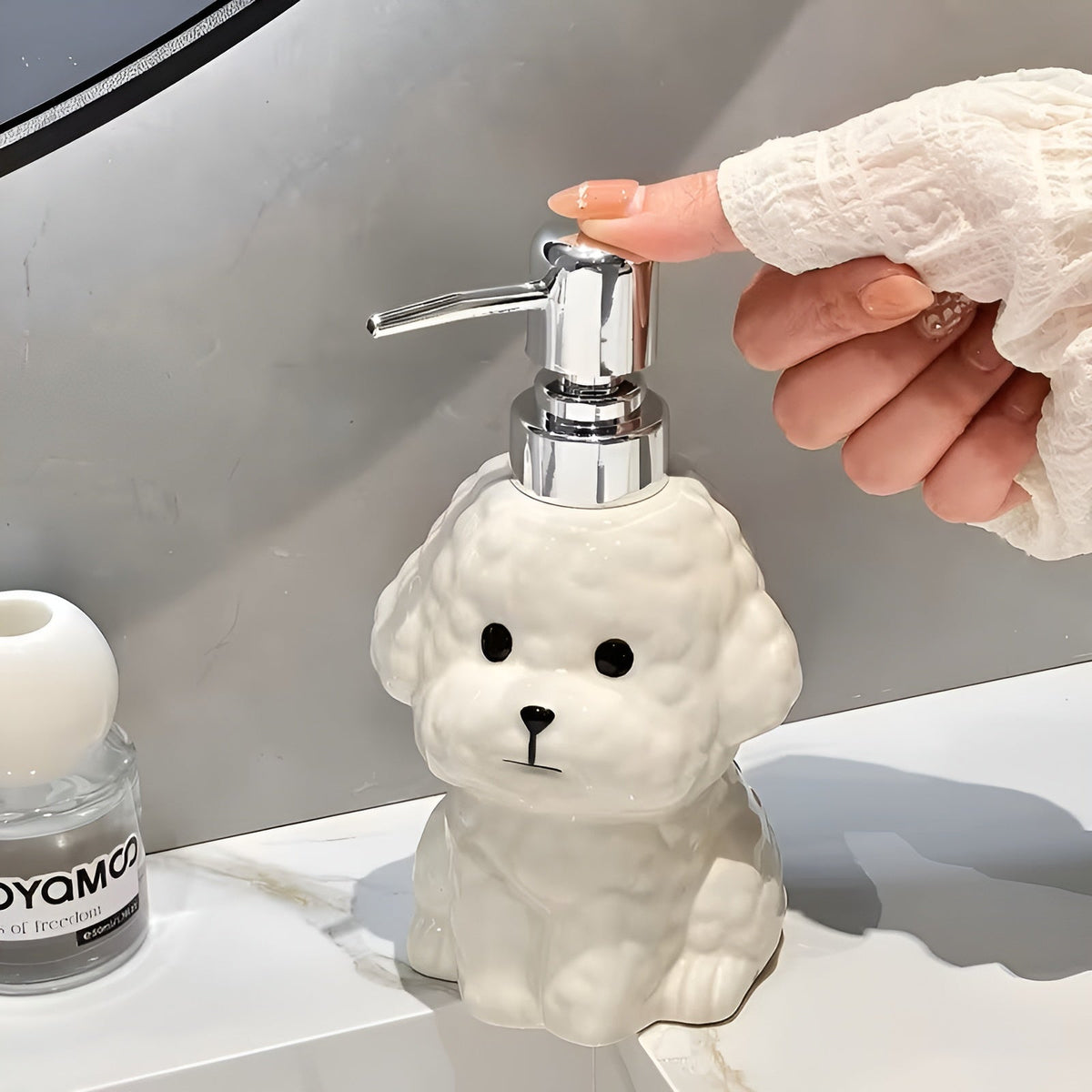 Dispenser di sapone in ceramica ricaricabile – Elegante pompa per sapone per bagno e cucina